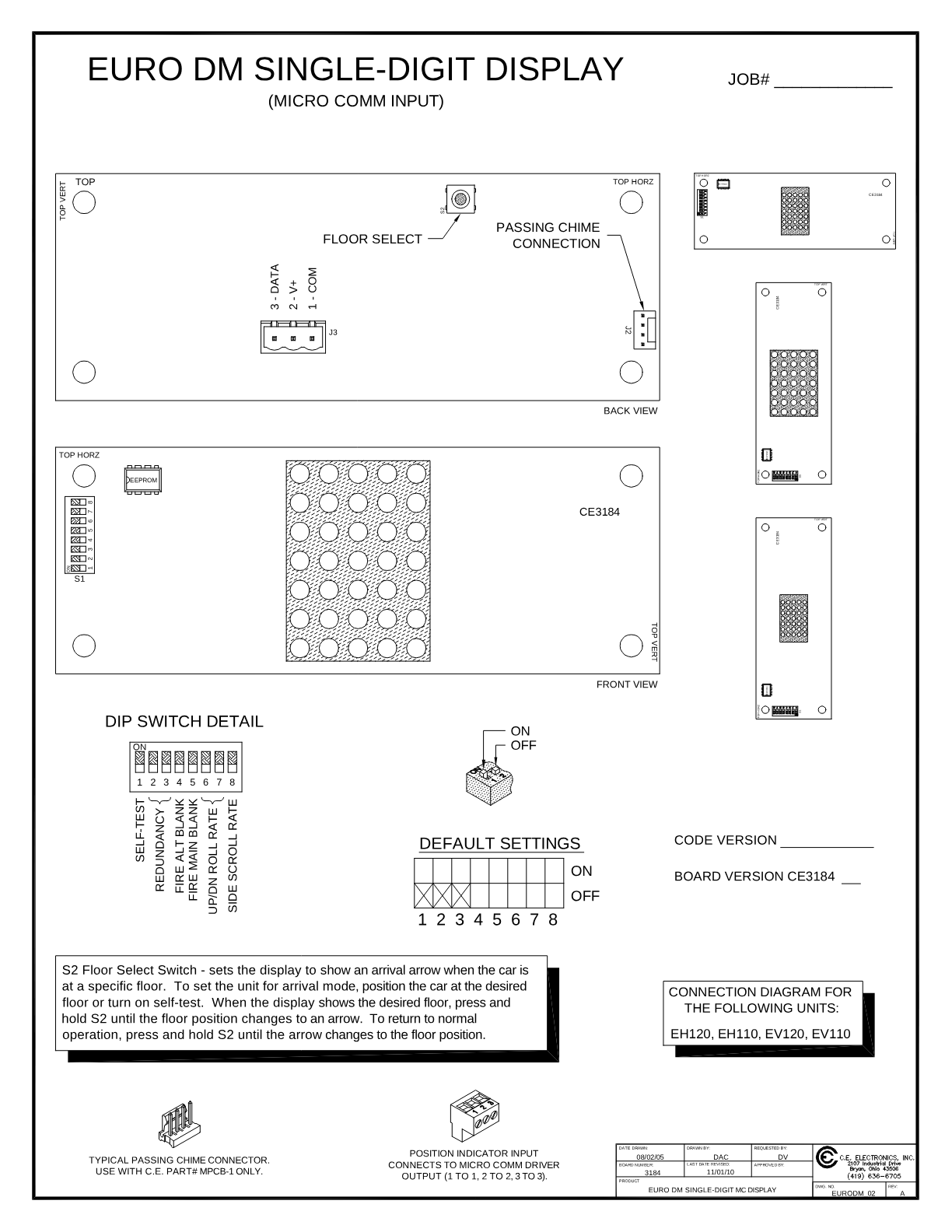 1 Character 50mm Dot Matrix wiring diagram