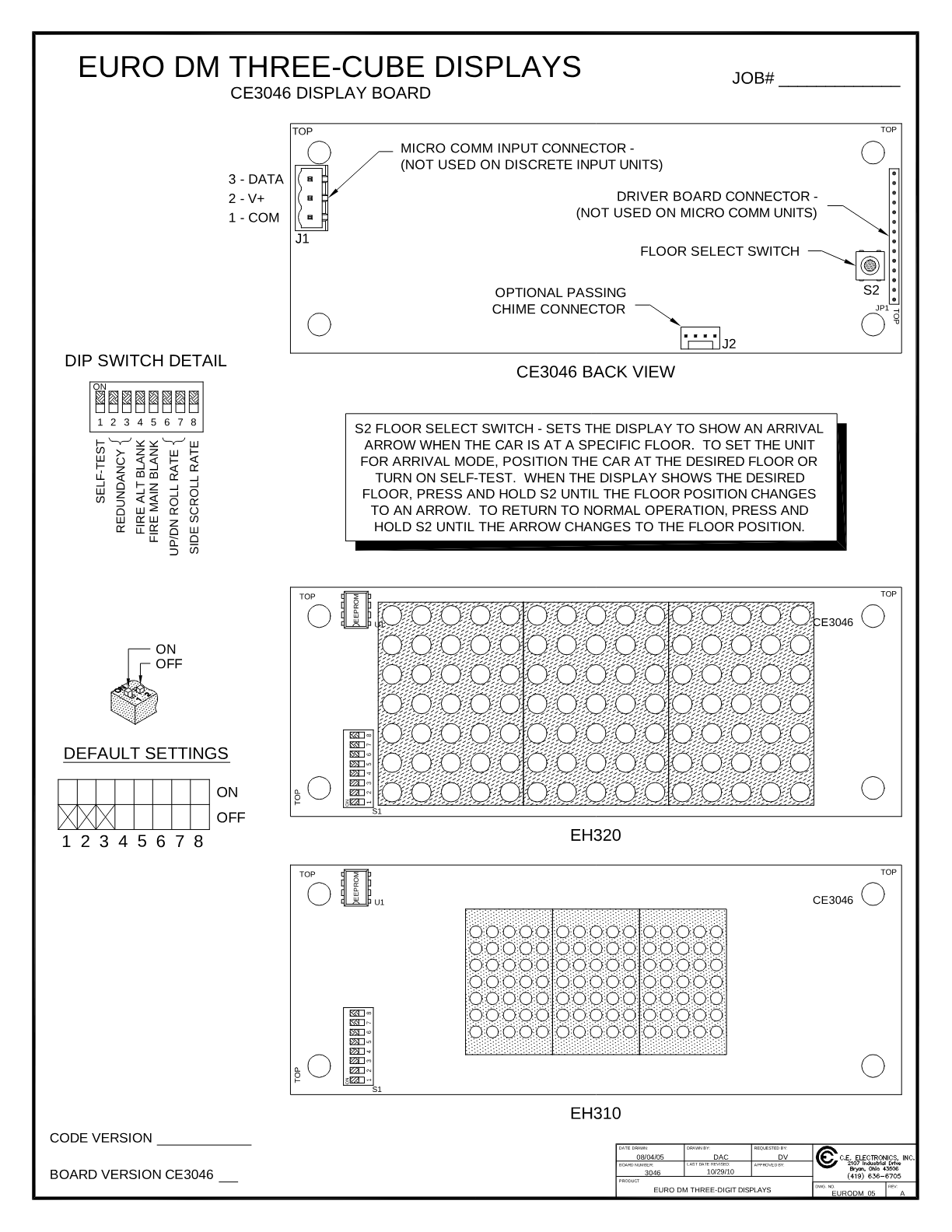 3 Character 50mm Dot Matrix wiring diagram
