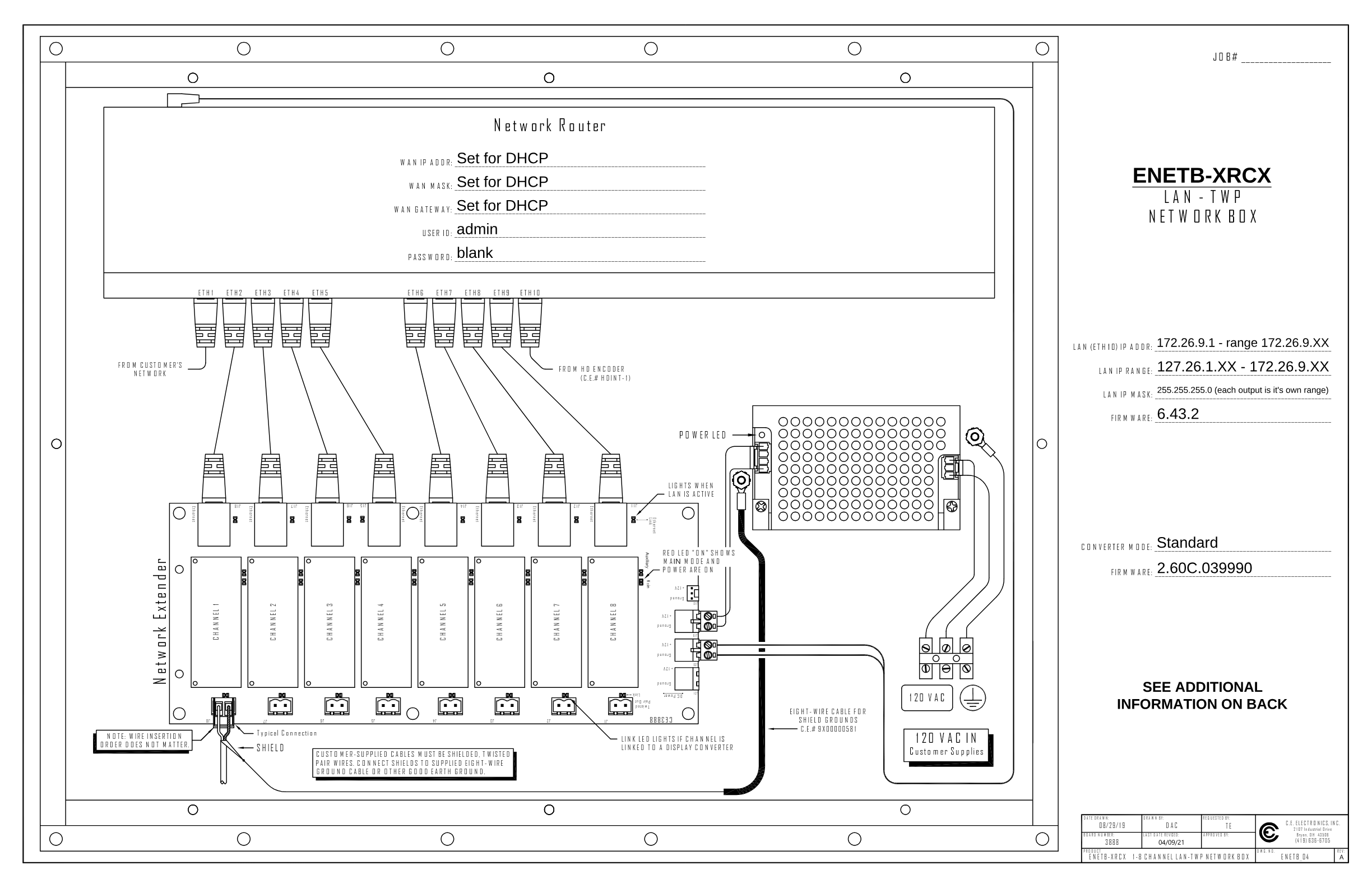 Elite ENET Bank Interface wiring diagram