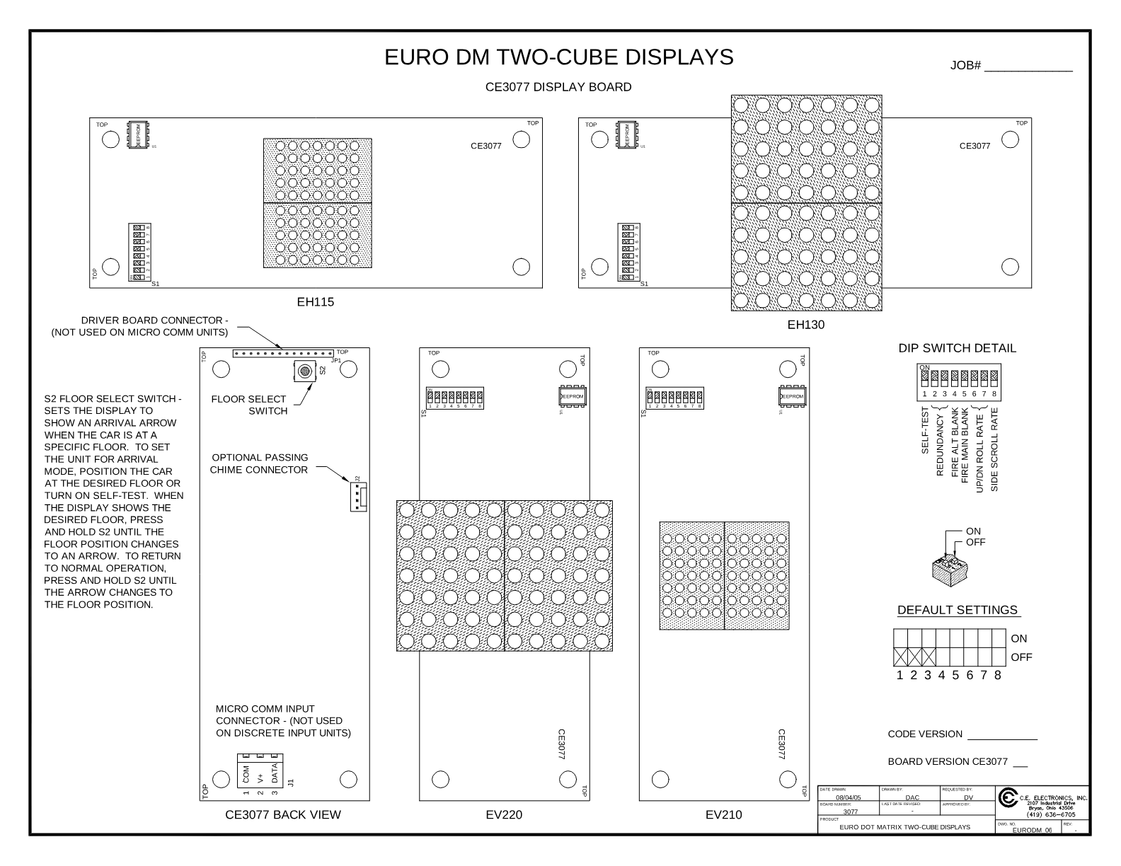 2 Character 50mm Dot Matrix wiring diagram