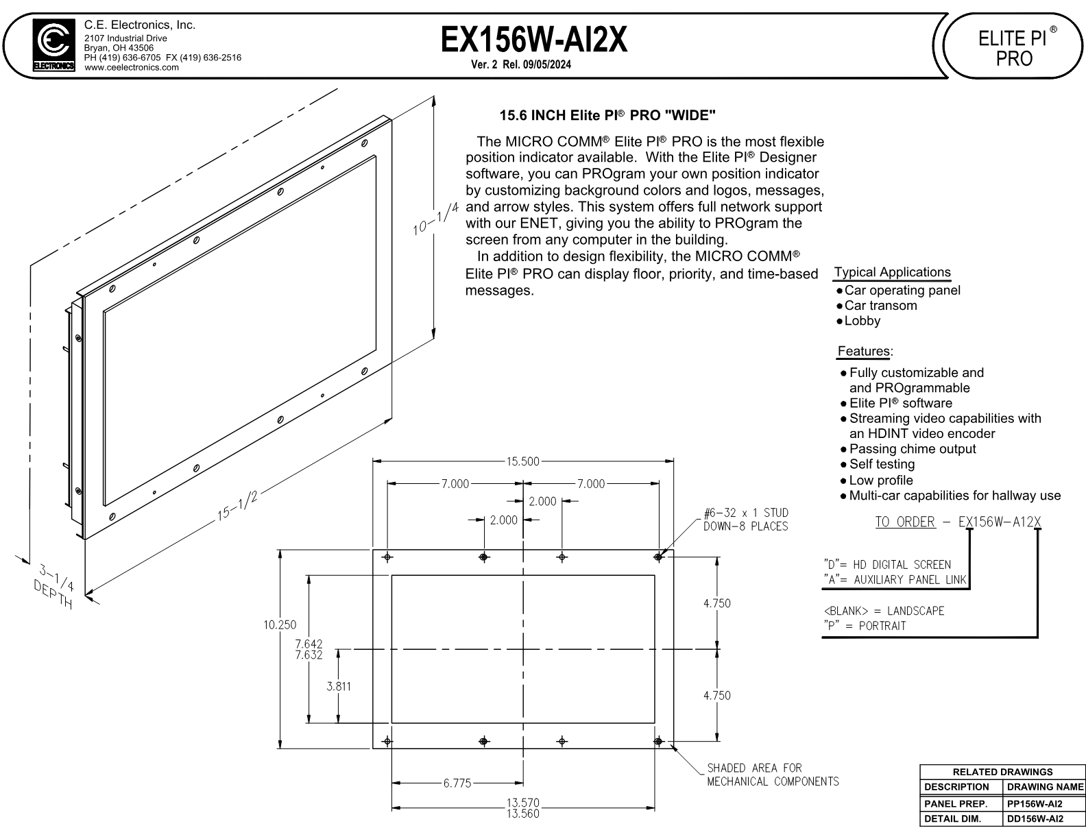 15.6" Elite PI wiring diagram