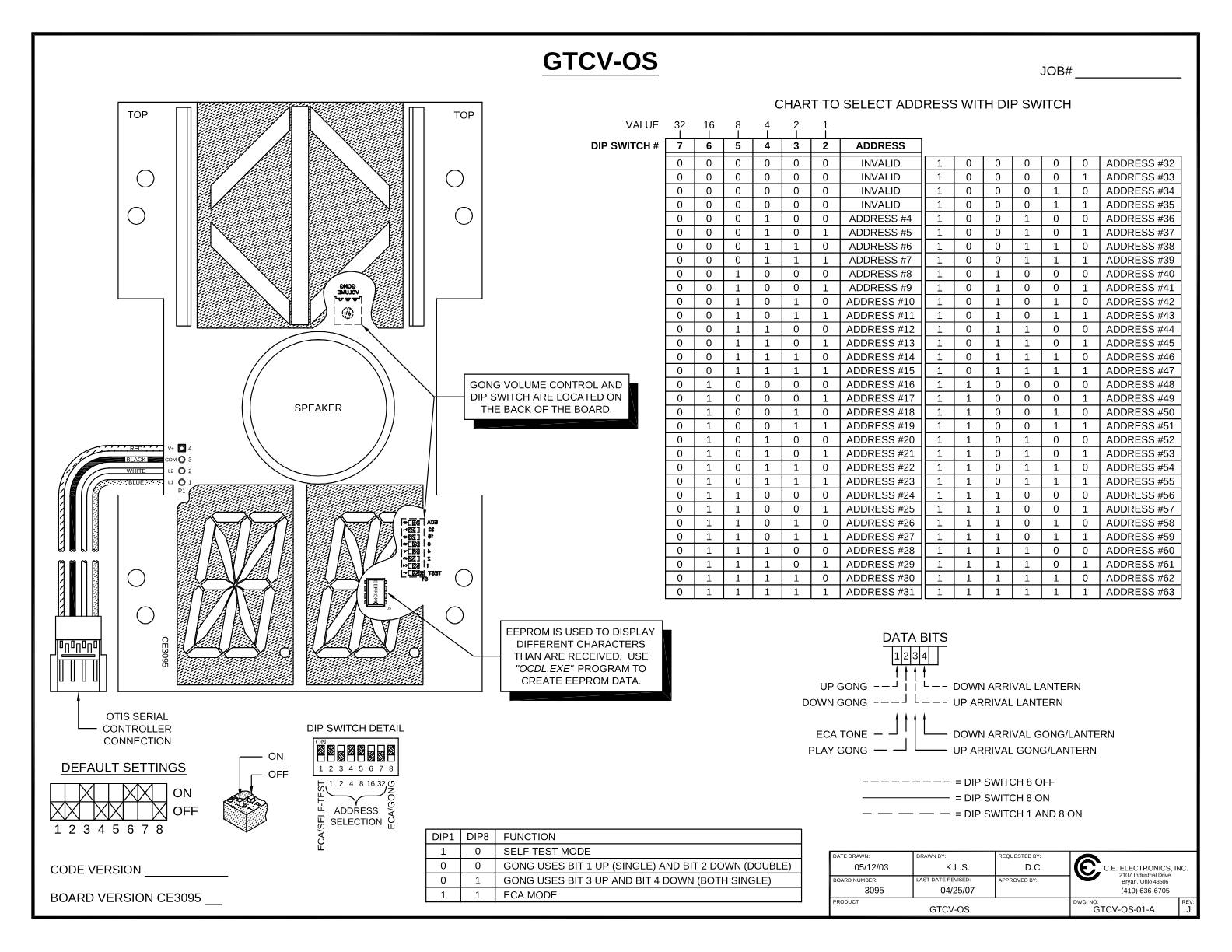 Otis LED Segment PI, Vertical wiring diagram