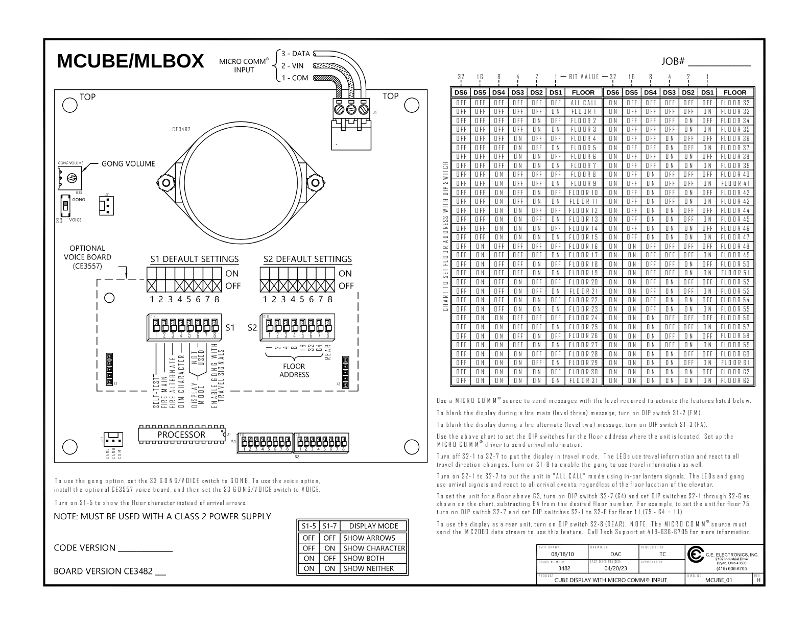 LED EXTENDED DESTINATION CUBE wiring diagram