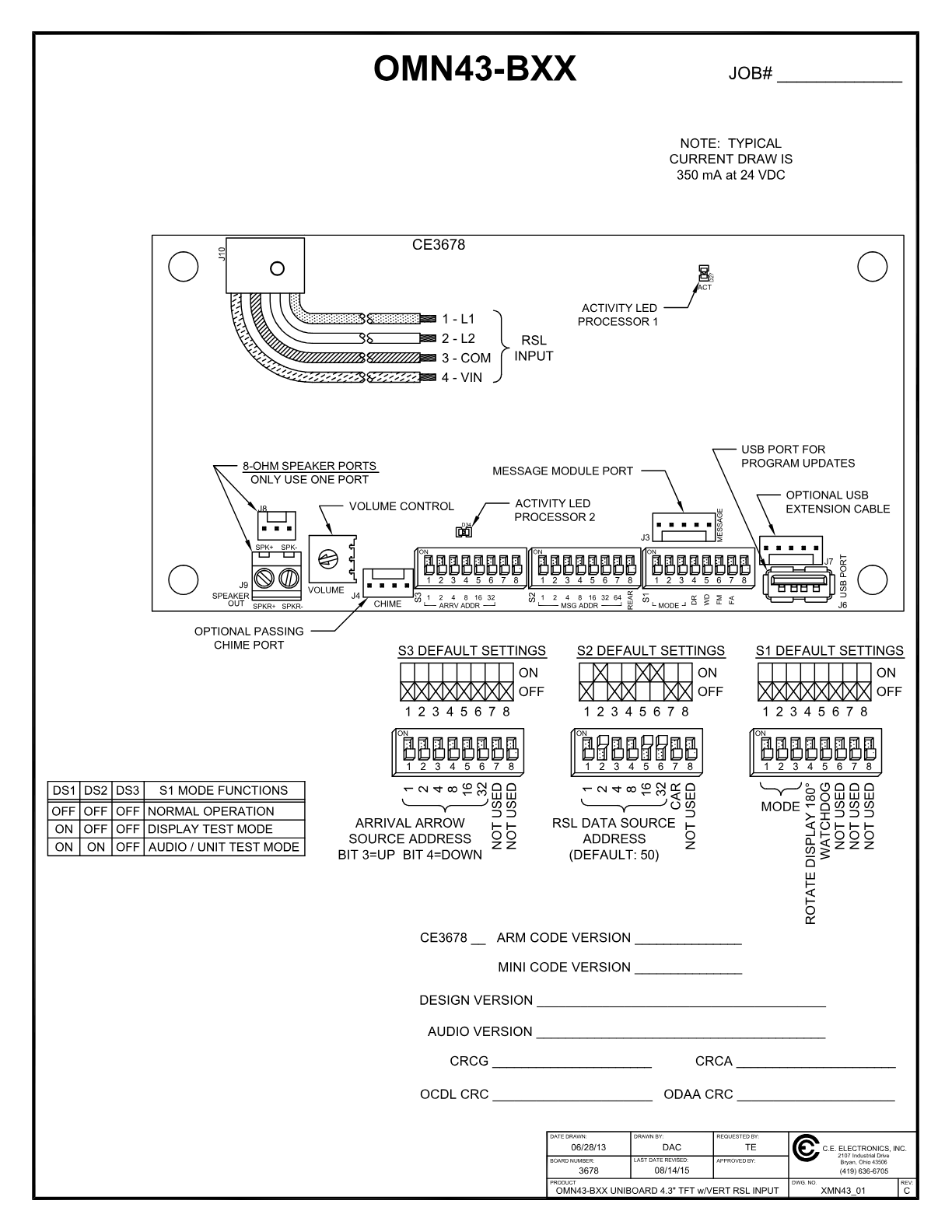 Otis 4.3" Mini PI wiring diagram