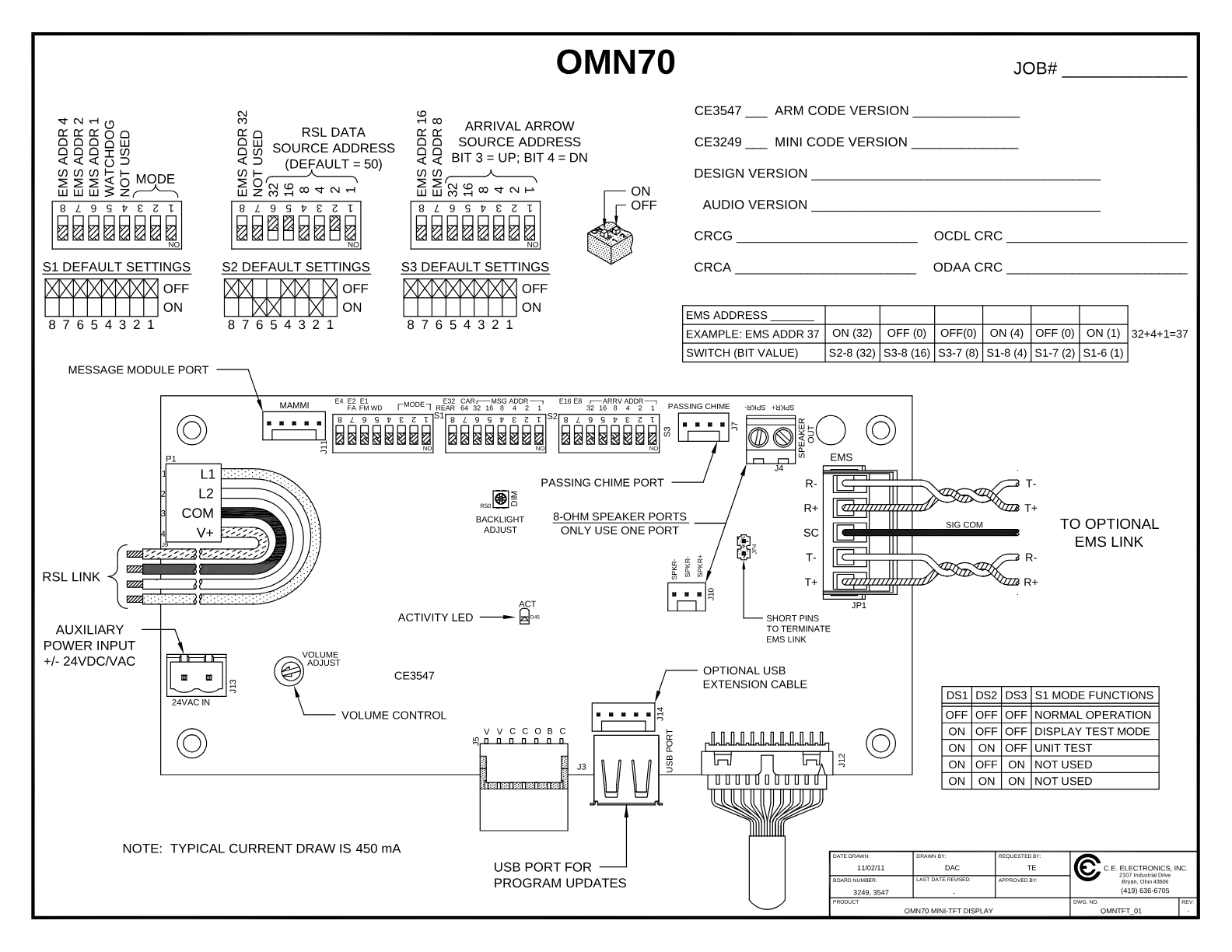 Otis 7.0" Standard PI wiring diagram