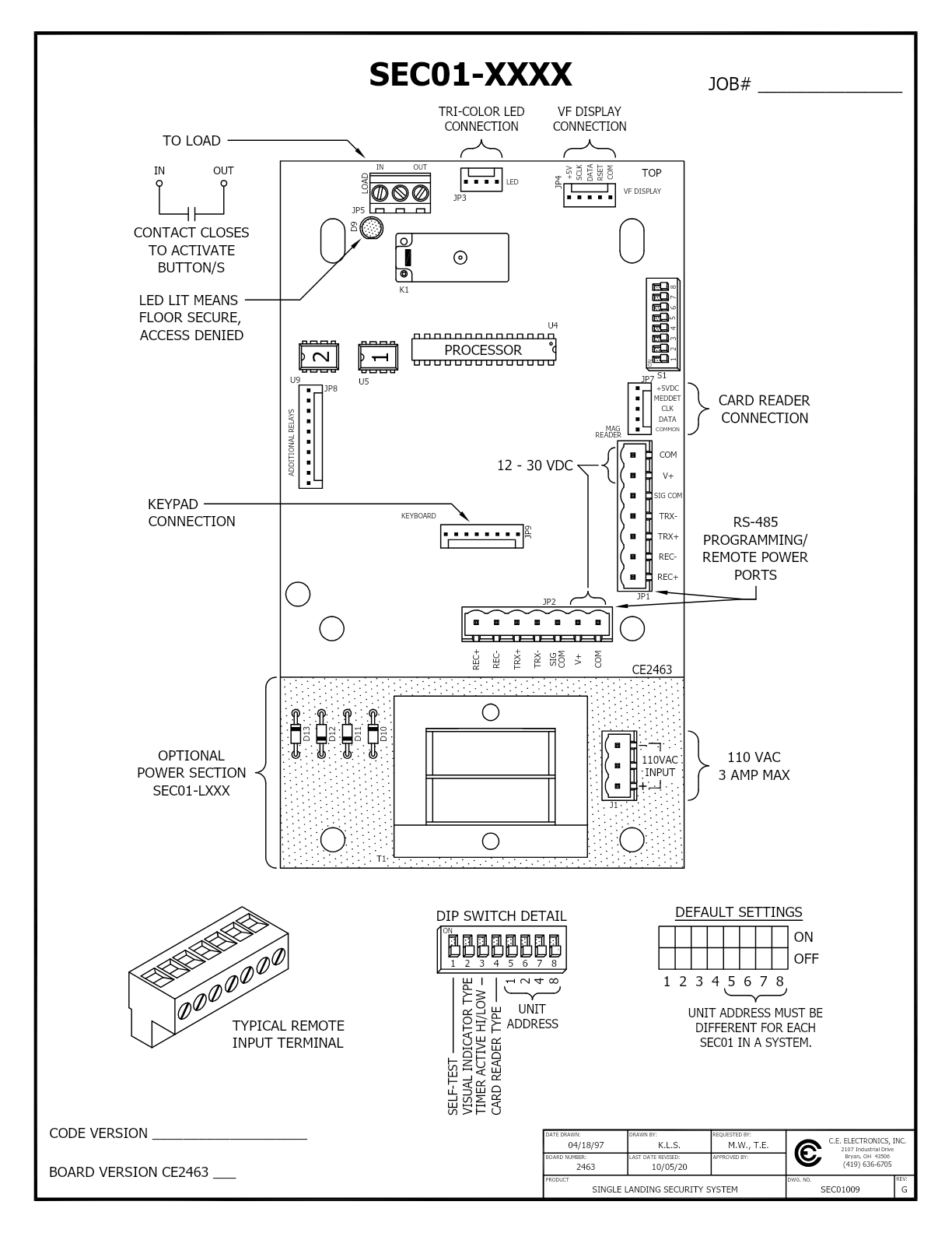 Single Landing System wiring diagram